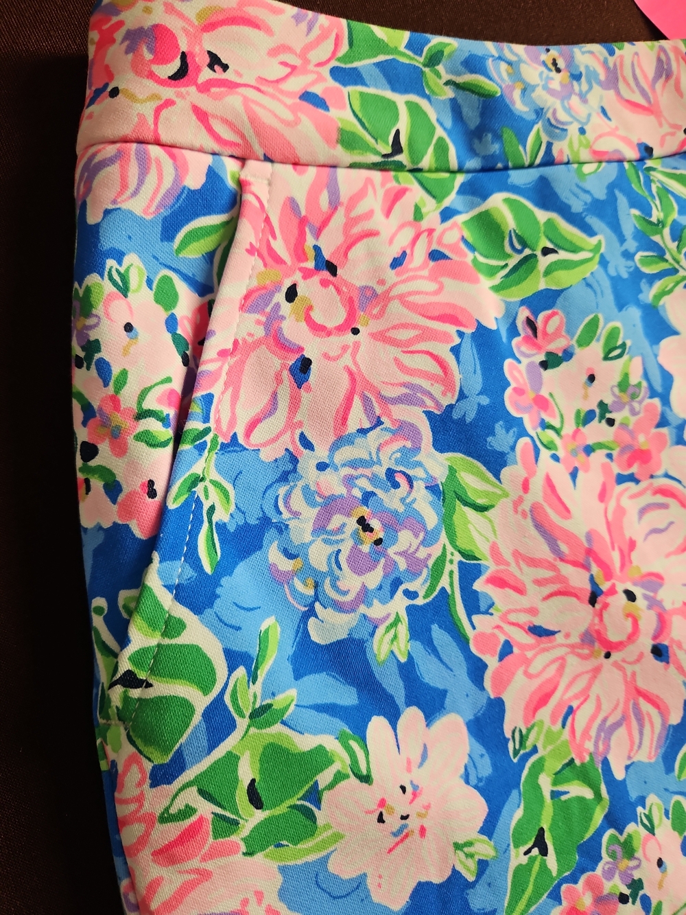 Lilly Pulitzer Blue Floral Pink Bloom Skort Size 8 - Picture 9 of 11